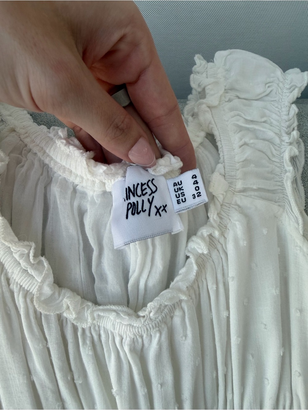 Princess Polly White Off-Shoulder Smocked Tiered Mini Dress - Picture 4 of 4